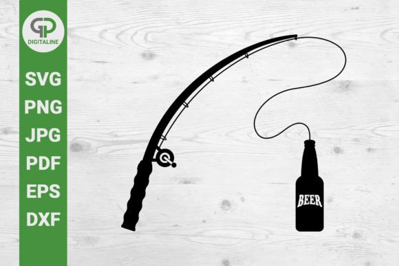 Download Fishing Rod SVG Bottle Beer SVG - Fish Collection