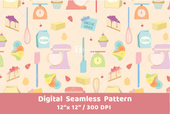 Download Baking Equipment Cute Seamless Pattern - Equipment Collection