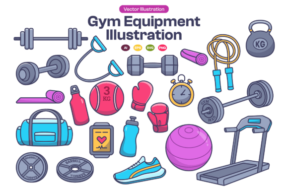 Download Gym Equipment Illustration - Premium Bundle