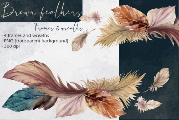 Download Brown Feathers: Frames and Wreaths - Premium Resources