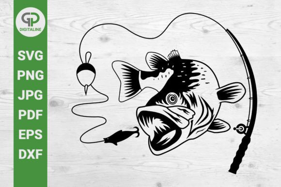 Download Bass Fish SVG Fishing Rod SVG - Fish Collection