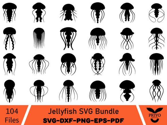 Download Jellyfish Silhouette SVG Bundle - Fish Collection