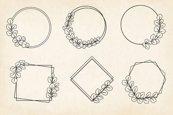 Download Eucalyptus Wreaths Hand-drawn SVG, EPS - Premium Bundle