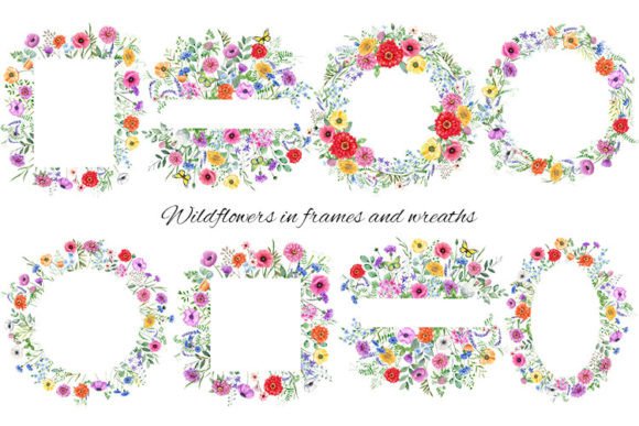 Download Wreaths and Frames with Wildflowers - Premium Resources