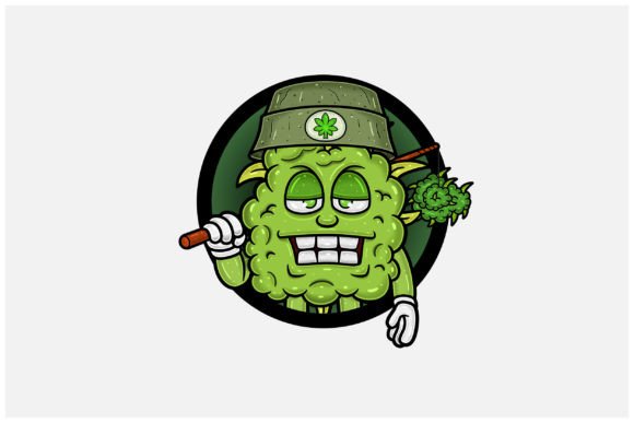 Download Weed Bud with Fishing Rod Logo - Fish Collection