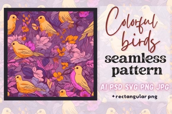 Download Colorful Exotic Pink Floral Bird Pattern - Exotic Collection