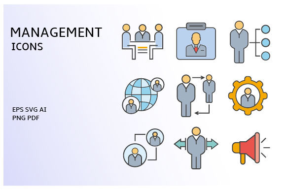 Download Management and Company Icon Set - Icon set Collection