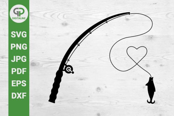 Download Fishing Rod SVG Love Fish SVG Heart SVG - Fish Collection