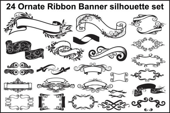 Download 24 Elegant Ornate Ribbon Banner Bundle - Banner Collection
